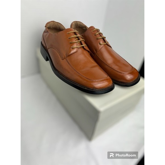 Perry Ellis Other - Perry Ellis Portfolio Mens Size 8 Brown‎ Leather  Oxford Dress Shoes Square Toe